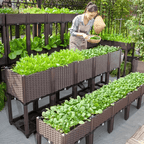 Raised Garden Bed with 116cm, 160cm, Plastic, Legs Self-Watering Planter Box Elevated PP