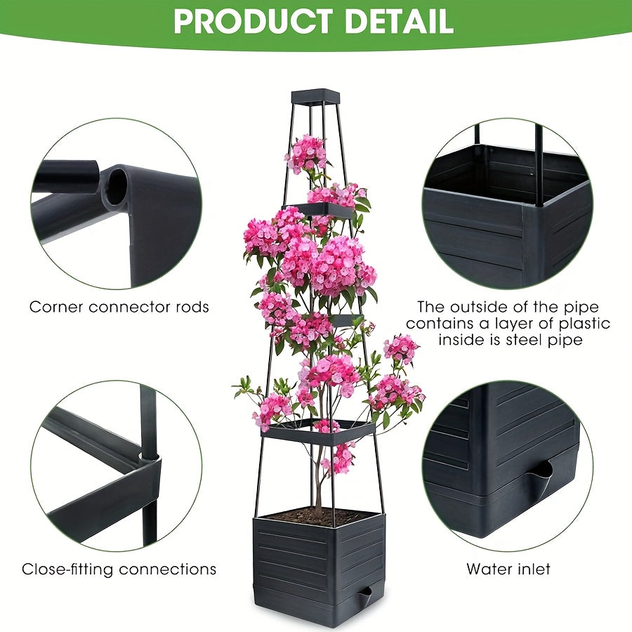 Raised Garden Bed with Bamboo, 2pcs, Tomato Planter Trellis of Planter Box - product gallery image 5
