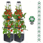 Raised Garden Bed with Bamboo, 2pcs, Tomato Planter Trellis of Planter Box