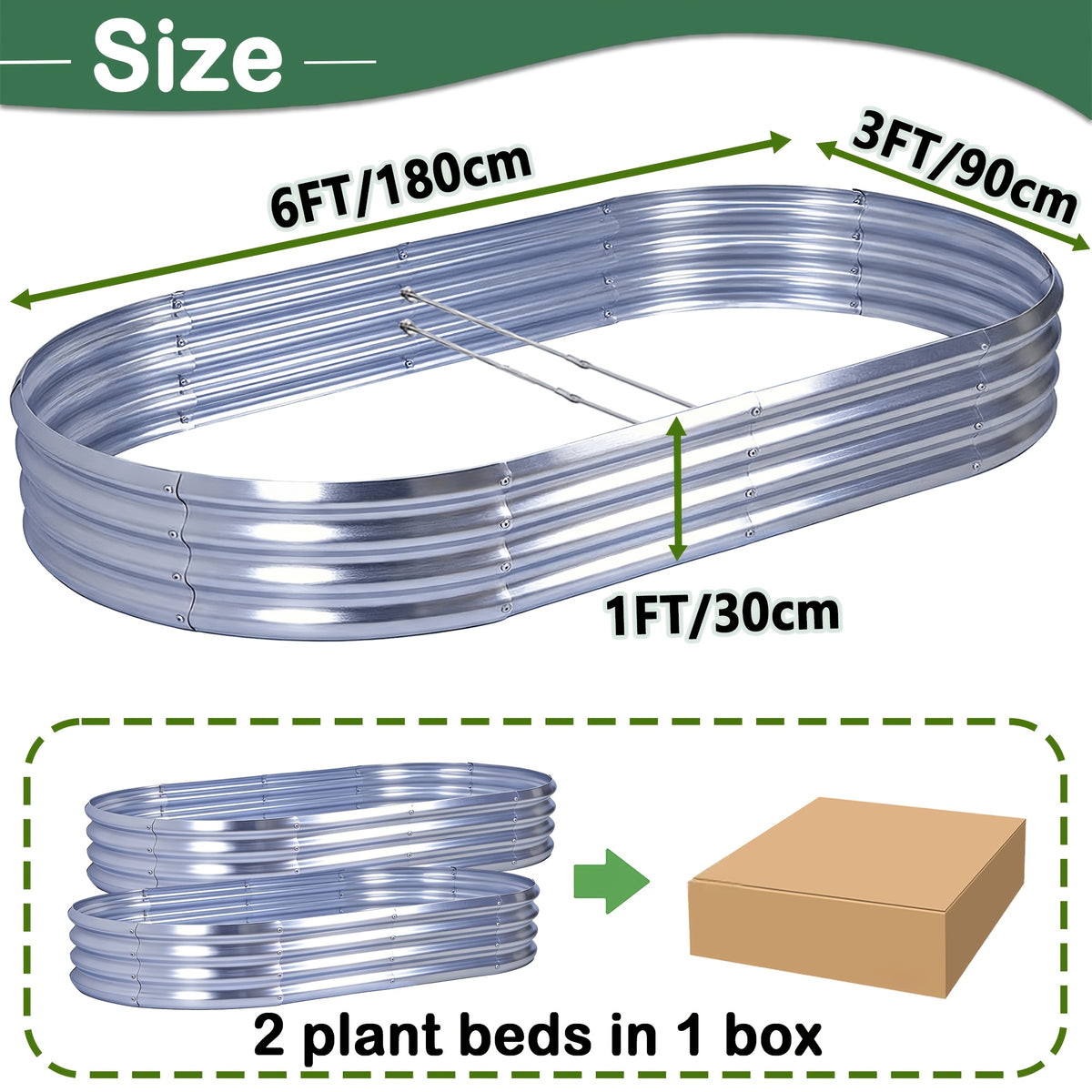 Raised Garden Bed with Easy Assembly, Lockable, Metal, 2 Pack - product gallery image 3