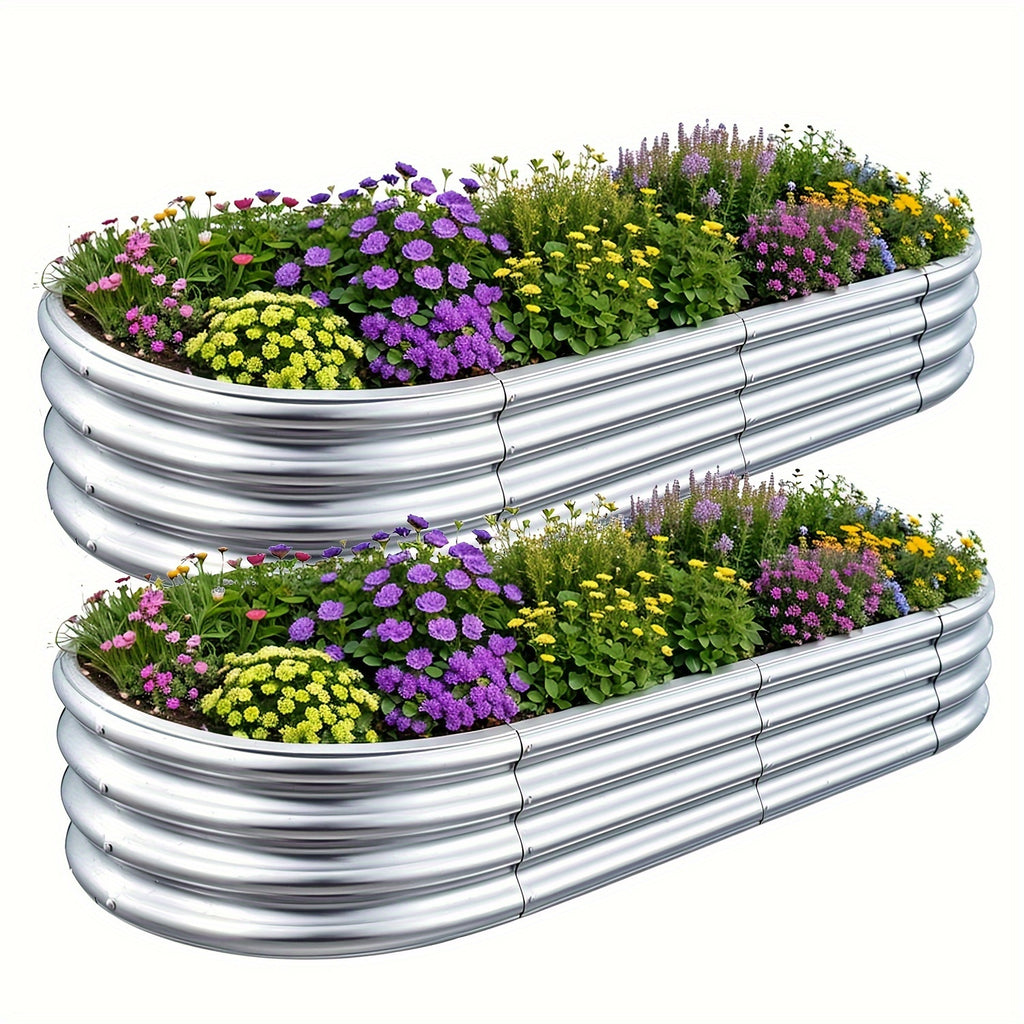 Raised Garden Bed with Easy Assembly, Lockable, Metal, 2 Pack