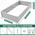Raised Garden Bed with Metal, 180*90*30cm for gardens and patios - 180*90*30cm option