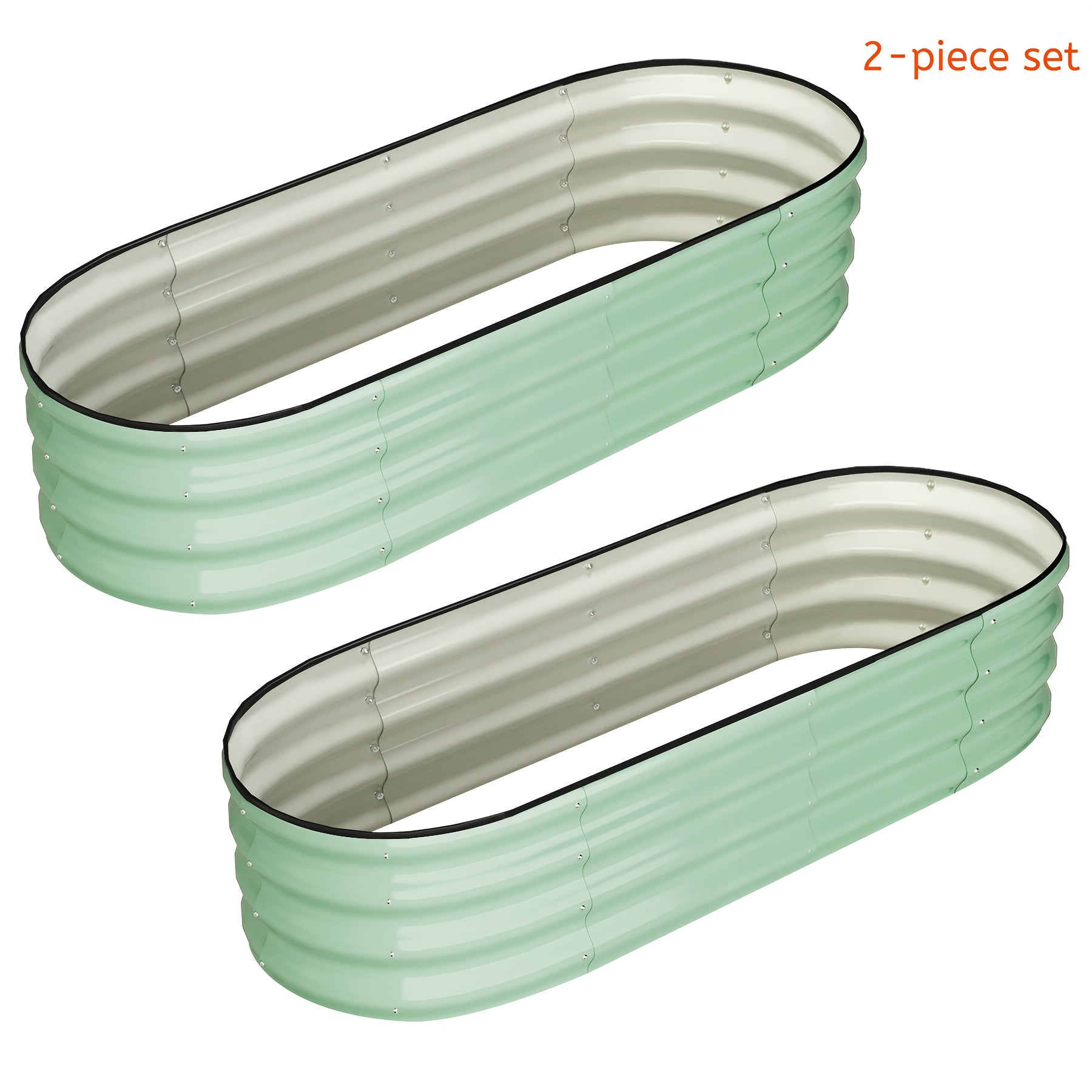 Raised Garden Bed with Metal, Galvanized Beds of Oval Metal Planter