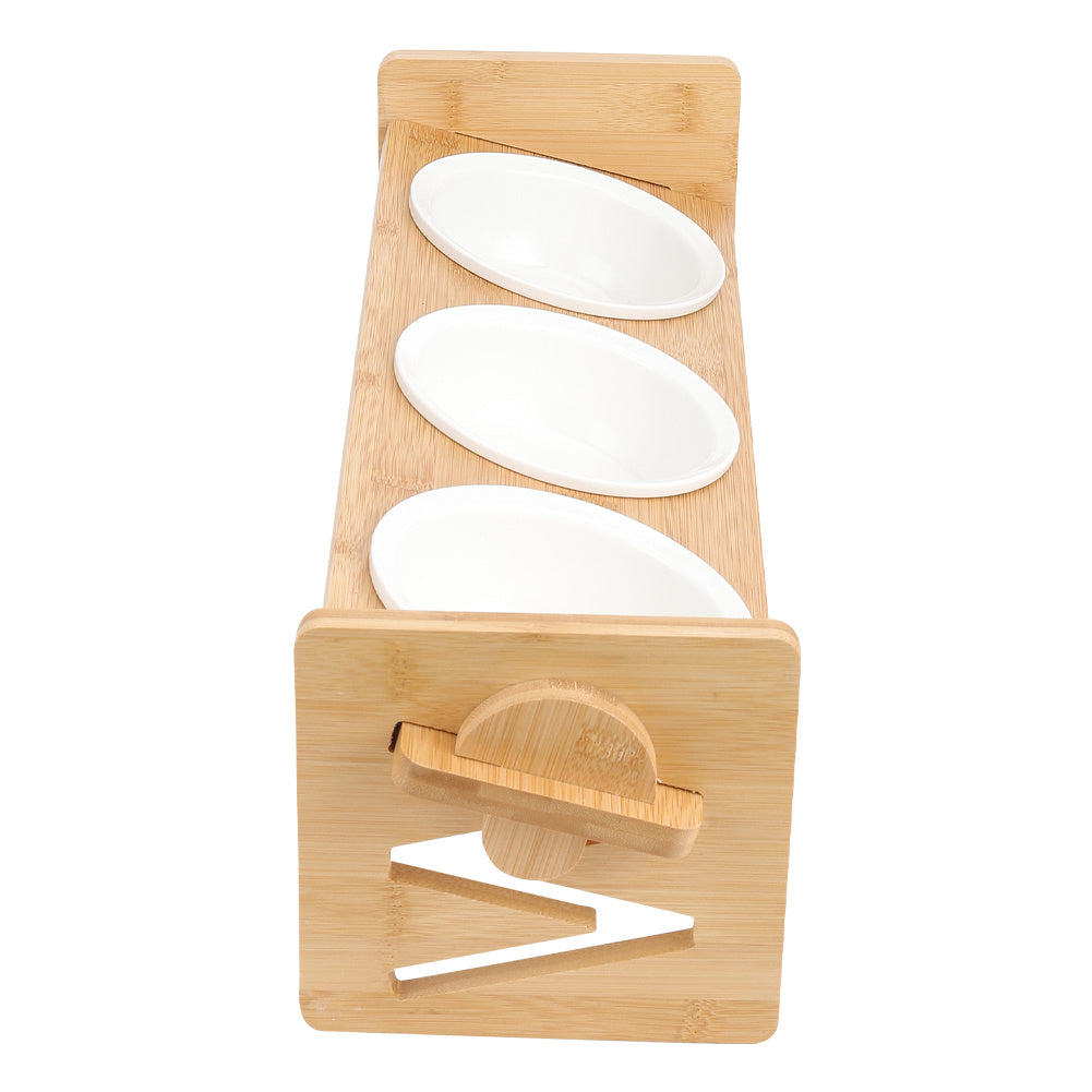 Raised Pet Bowl with Adjustable Height, Bamboo, Adjustable Bamboo Cat Bowls One or - product gallery image 11