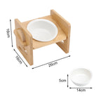 Raised Pet Bowl with Adjustable Height, Bamboo, Adjustable Bamboo Cat Bowls One or - product gallery image 2
