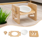 Raised Pet Bowl with Adjustable Height, Bamboo, Adjustable Bamboo Cat Bowls One or - product gallery image 7