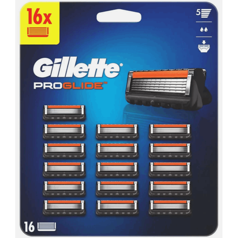 Razor Blade with Gillette ProGlide Replacement Blades or Count - blue, 16 count option