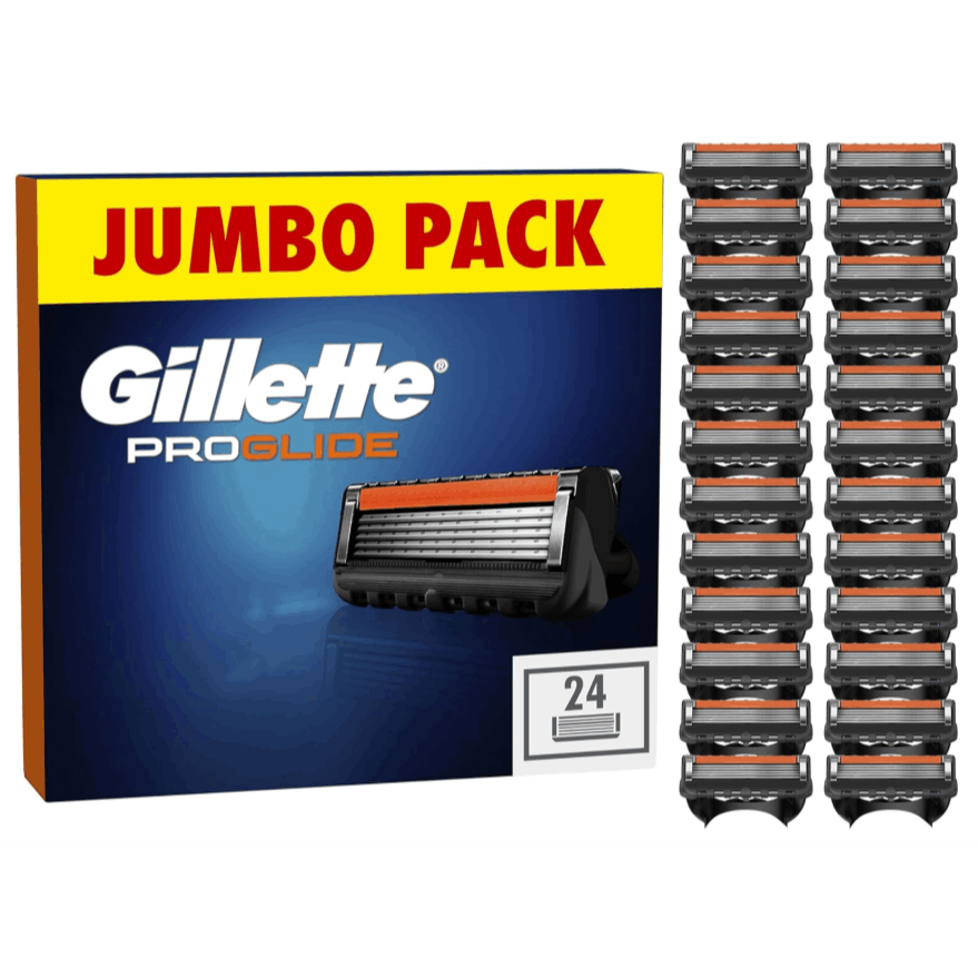 Razor Blade with Gillette ProGlide Replacement Blades or Count - blue, 24 count option