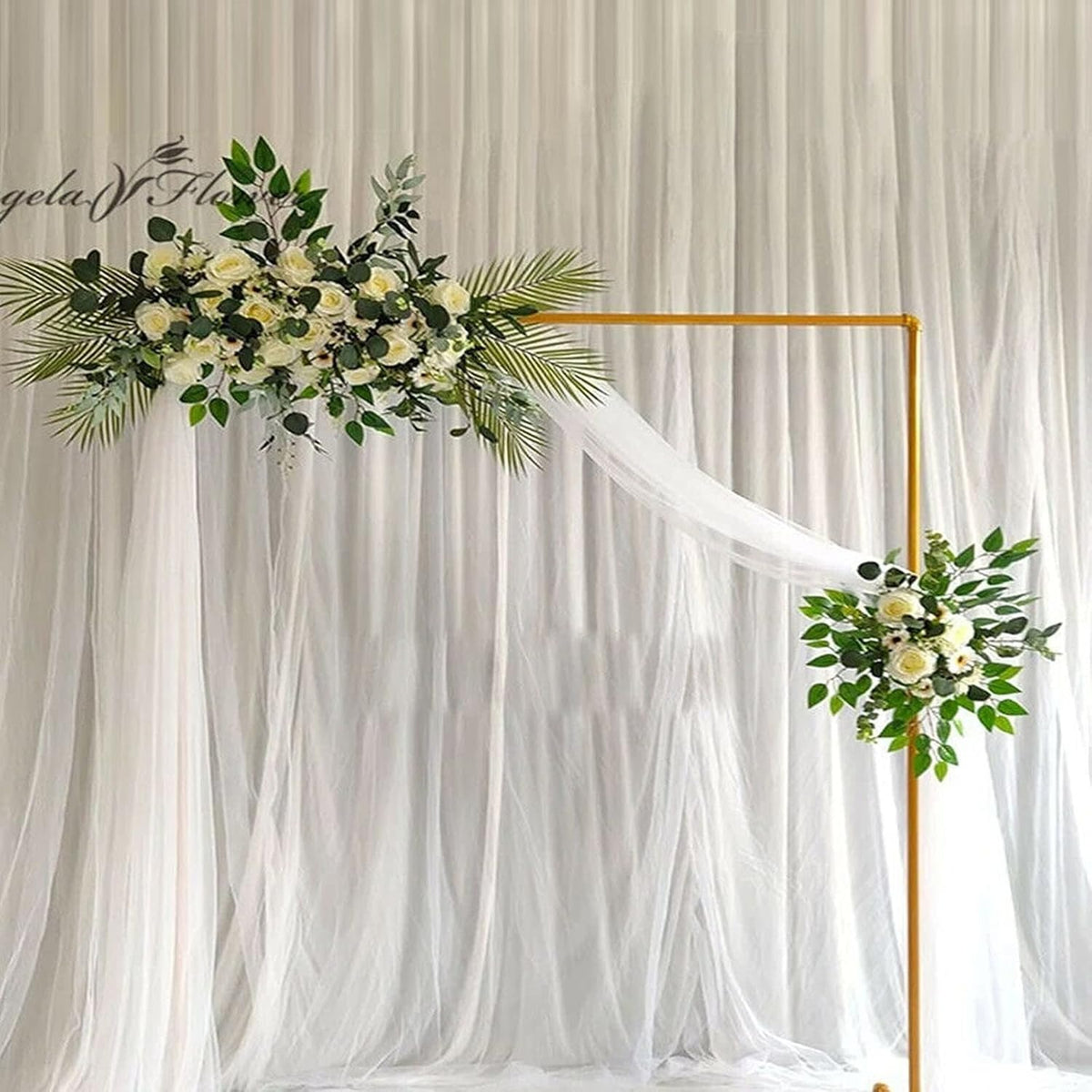 Rectangle Wedding Arch Stand 2x2M Iron with Freestanding, Metal - product gallery image 6