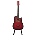 Red Acoustic Guitar For Beginners Cutaway with 1, Hardwood Finish Inch Full Adult Matt - product gallery image 5