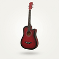 Red Acoustic Guitar For Beginners Cutaway with 1, Hardwood Finish Inch Full Adult Matt