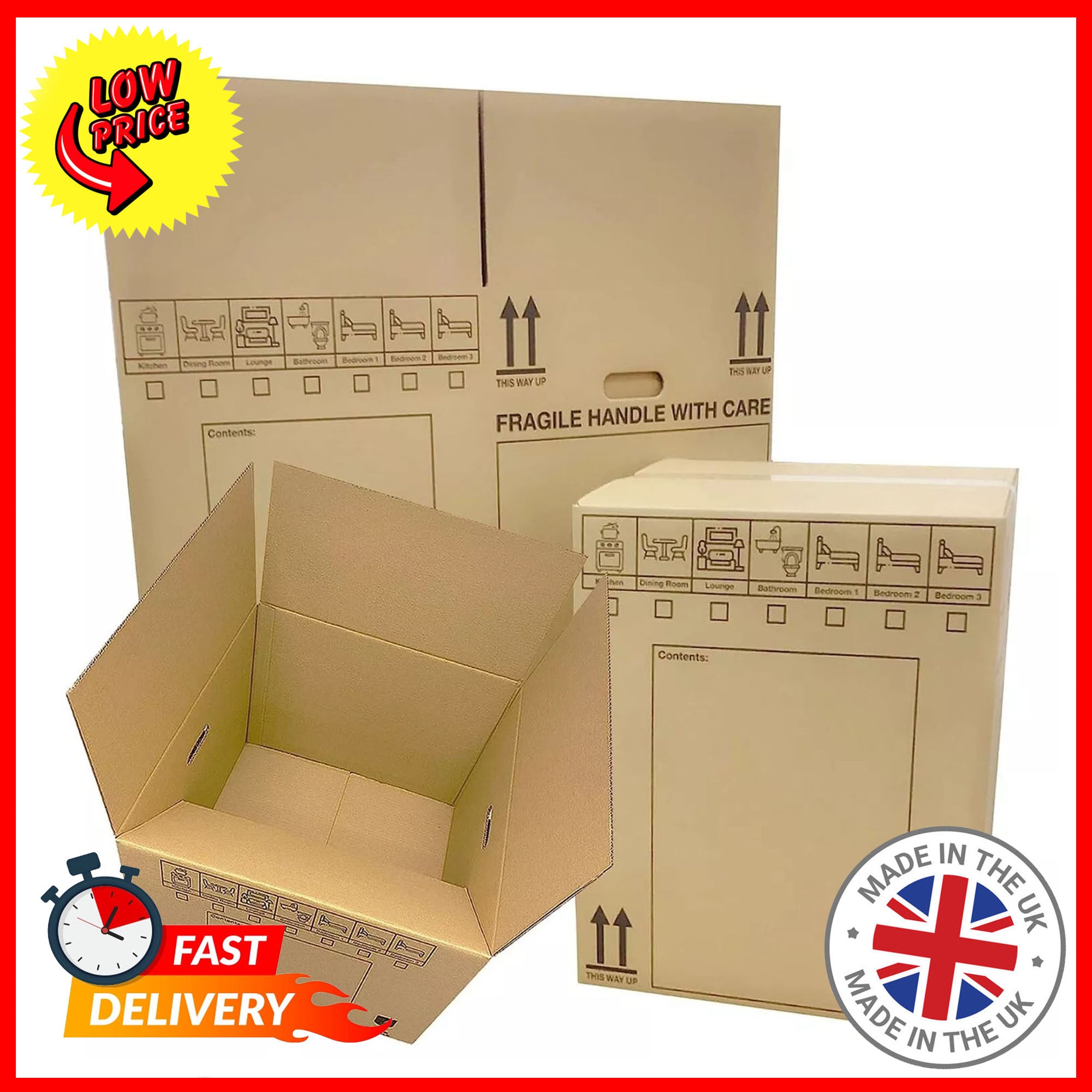 Removal Boxe with 5 Pack Of 5, Extra Large Boxes 21x21x16" Strong Cardboard - product gallery image 2
