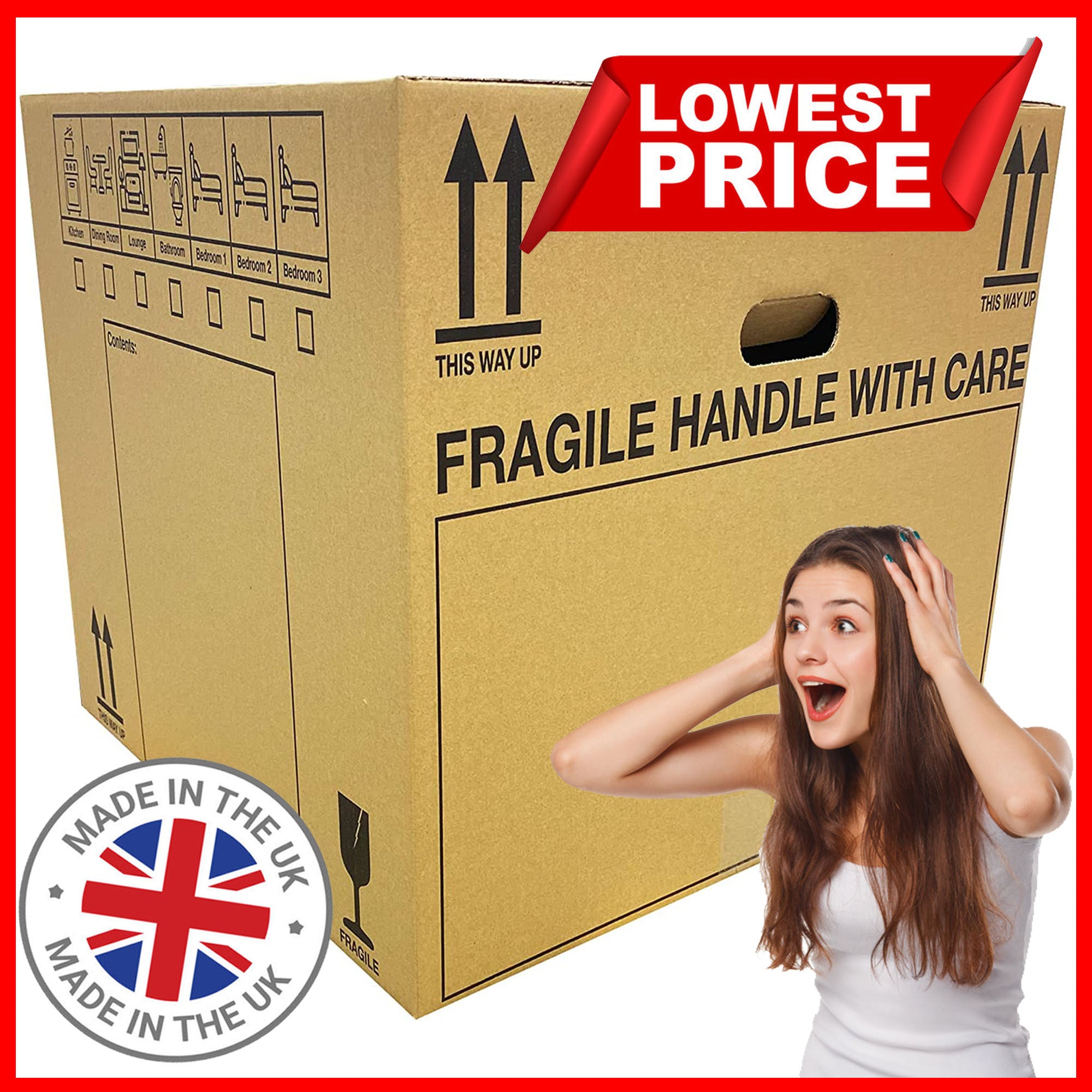 Removal Boxe with 5 Pack Of 5, Extra Large Boxes 21x21x16" Strong Cardboard