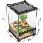 Reptile Terrarium with Leakproof, Glass Vivarium Tank Ventilated Habitat - product gallery image 7