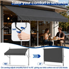 Retractable Awning with Adjustable Height, 400cm for gardens and patios - product gallery image 4