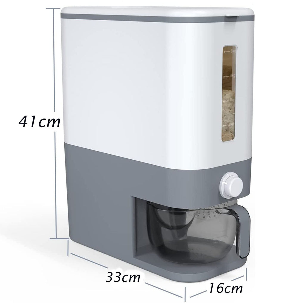 Rice Dispenser with Airtight, 10KG, Plastic, Press-Button Measuring Cup Sealed - product gallery image 14