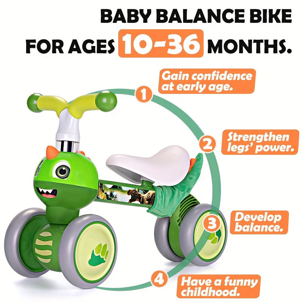 Ride-On Toy with Wheels, Carbon Steel, Dino, Dinosaur Balance Bike Toddlers 10-36 Months - product gallery image 3