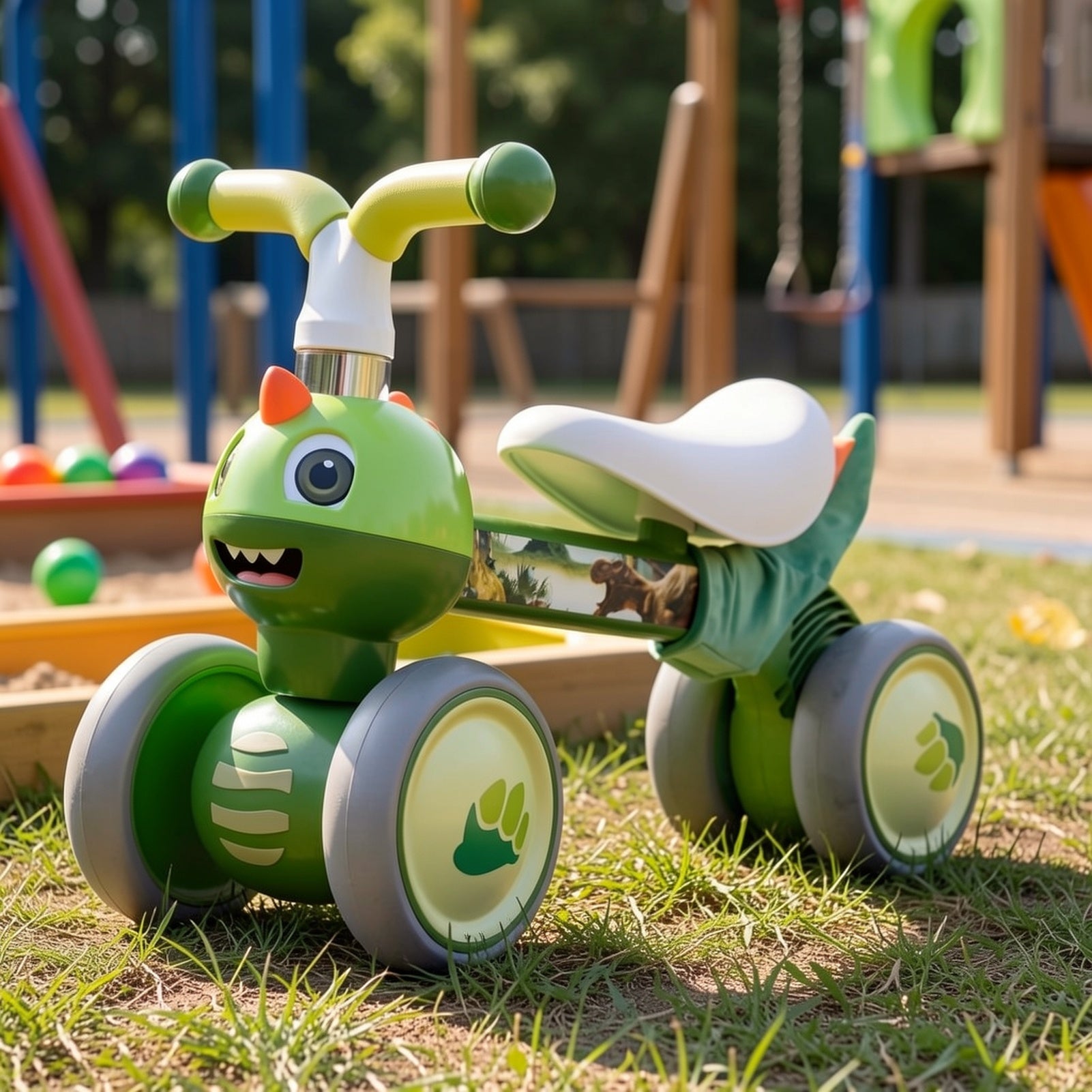 Ride-On Toy with Wheels, Carbon Steel, Dino, Dinosaur Balance Bike Toddlers 10-36 Months - product gallery image 5