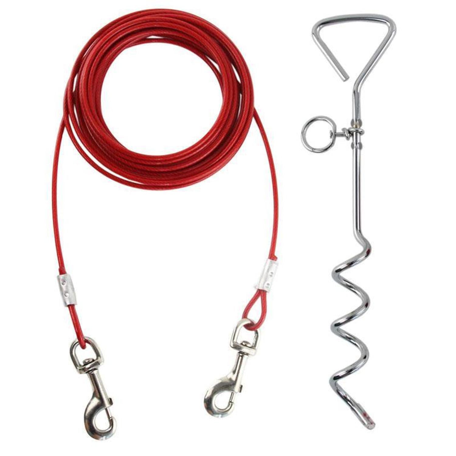 Ring 10ft Dog Tie-Out Cable Spiral Stake for gardens and patios - product gallery image 5