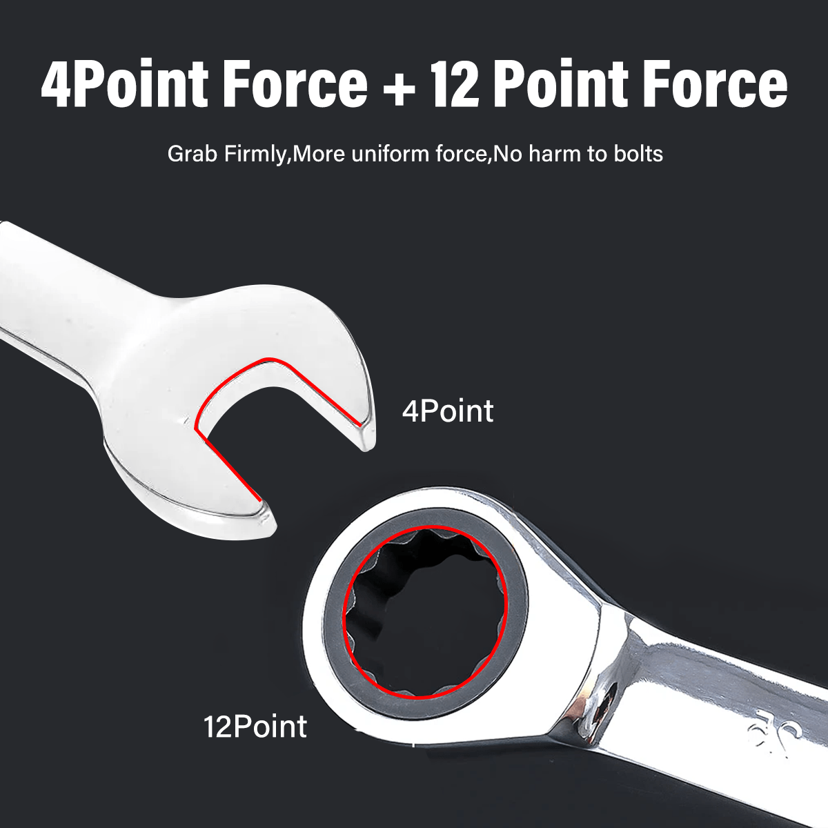 Ring 12pcs Ratchet Spanner Wrench 72-Tooth Gear for storage and organisation - product gallery image 4