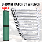 Ring 12pcs Ratchet Spanner Wrench 72-Tooth Gear for storage and organisation