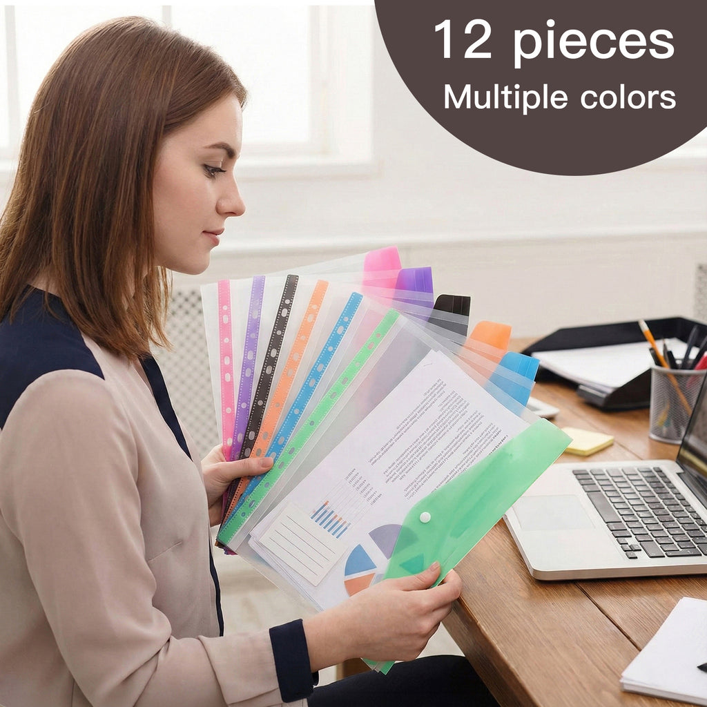Ring A4 Expanding Folders Button 11-Ring Binder with Water-Resistant, Lockable - product gallery image 13