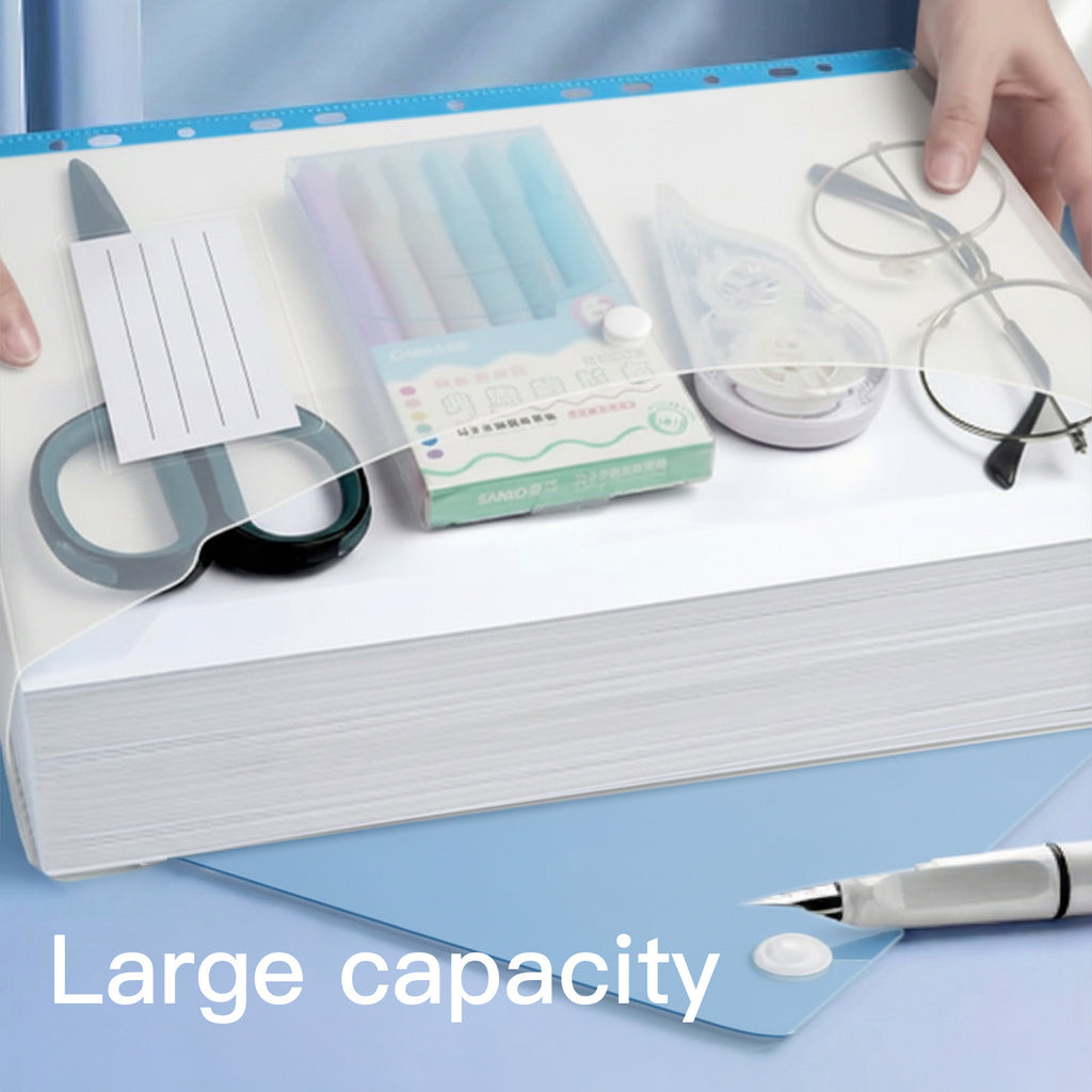 Ring A4 Expanding Folders Button 11-Ring Binder with Water-Resistant, Lockable - product gallery image 6