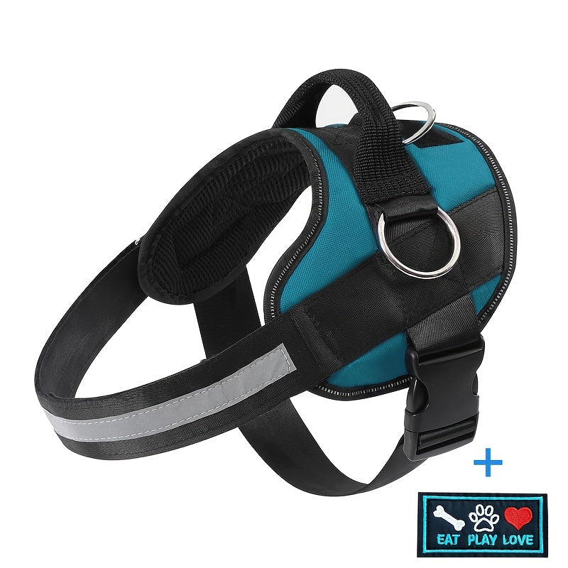 Ring Adjustable Reflective Dog Harness Nylon Vest with Metal - Dark Green, XS option