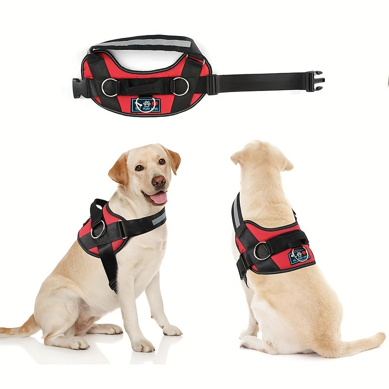 Ring Adjustable Reflective Dog Harness Nylon Vest with Metal - product gallery image 4