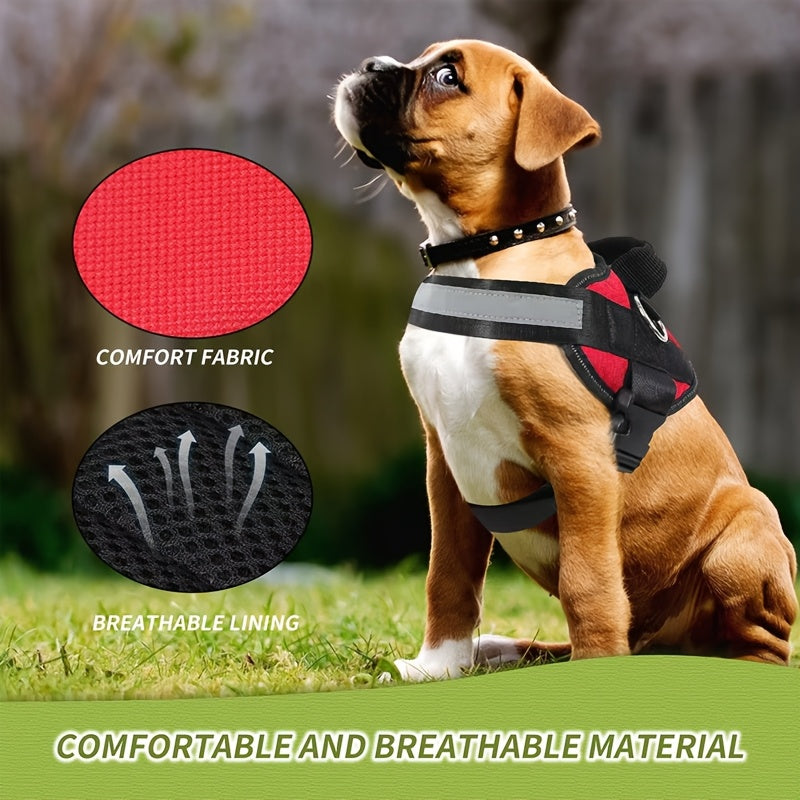 Ring Adjustable Reflective Dog Harness Nylon Vest with Metal - product gallery image 6