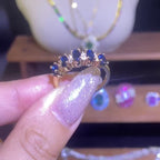 Ring Blue Oval Cut Synthetic Zirconia Women for daily wear - product gallery image 4