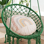 Ring Cotton Rope Hanging Chair Iron Woven with 200kg, Wood - product gallery image 13