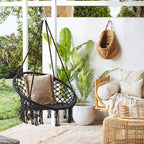 Ring Cotton Rope Hanging Chair Iron Woven with 200kg, Wood - product gallery image 2