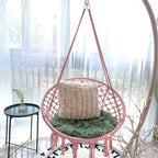 Ring Cotton Rope Hanging Chair Iron Woven with 200kg, Wood - product gallery image 21