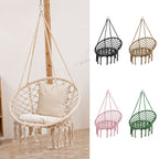 Ring Cotton Rope Hanging Chair Iron Woven with 200kg, Wood - product gallery image 24