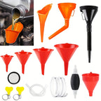 Ring Fuel Funnels Plastic Neck Oil Funnels with 58.42cm, 10pcs