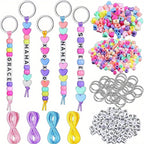 Ring Keyring Making Kit Pieces Letter Beads with Plastic, 566 Pieces