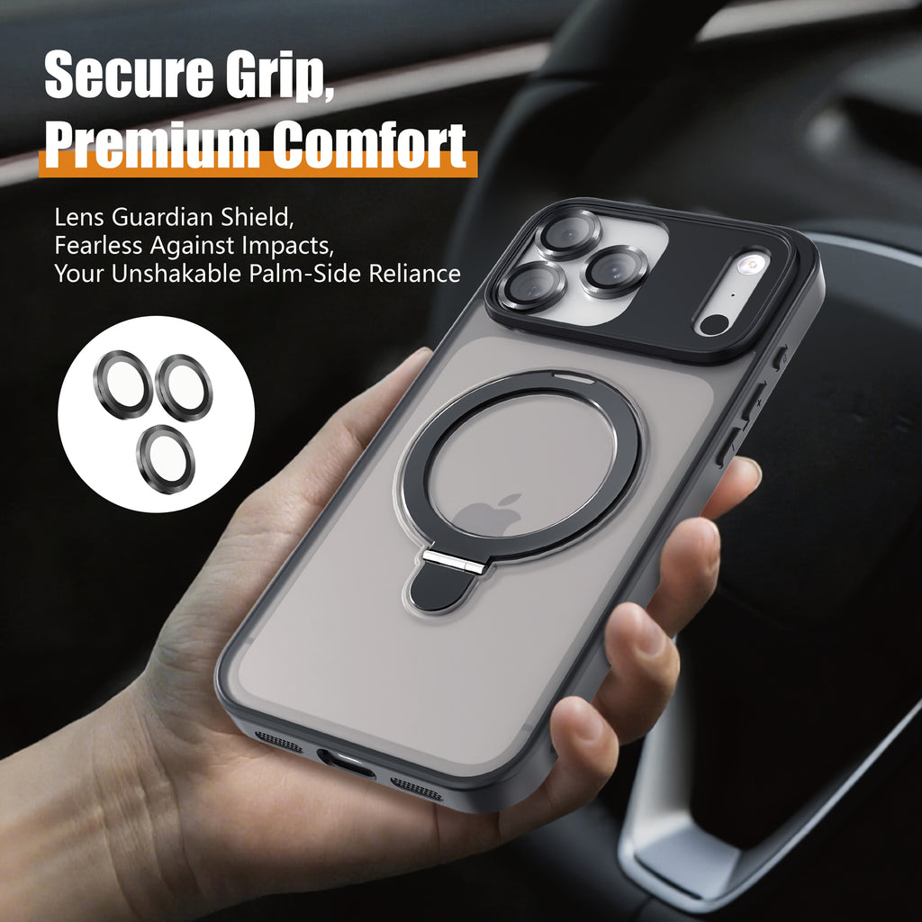 Ring Matte Magnetic Holder iPhone Case Large with Wireless - product gallery image 2