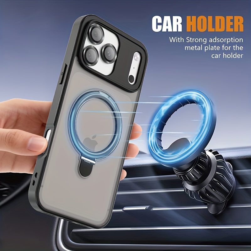 Ring Matte Magnetic Holder iPhone Case Large with Wireless - product gallery image 4