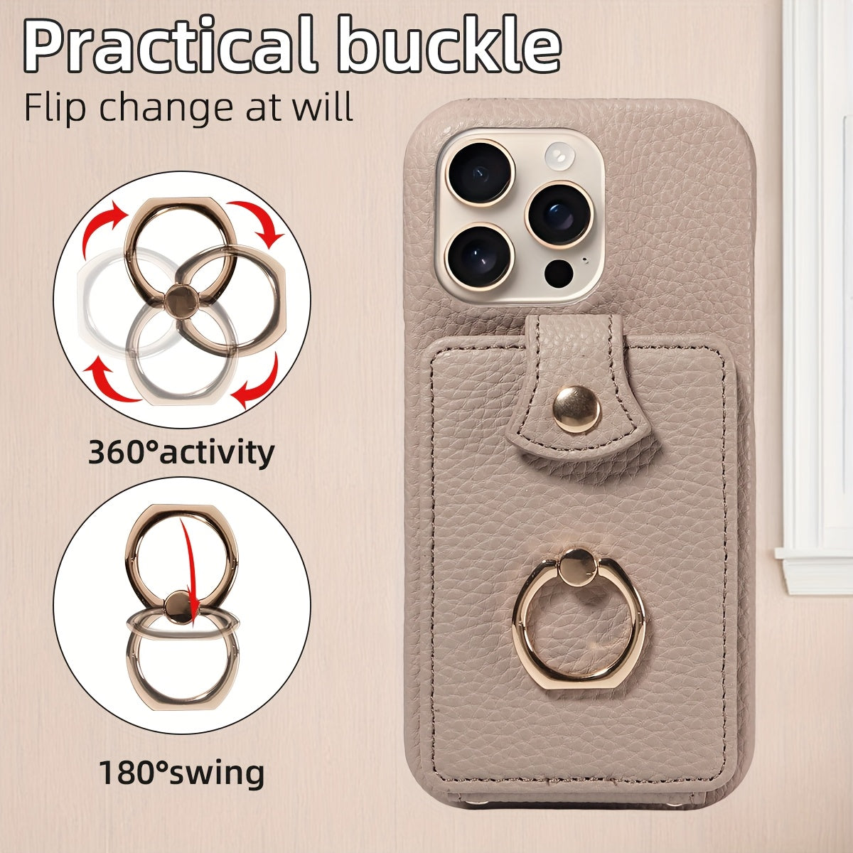 Ring Multi-Functional Faux Leather Accordion Flip for travel - product gallery image 8