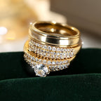 Ring of Gold Zirconia Rings Women Elegant for layering and statement styling - product gallery image 2