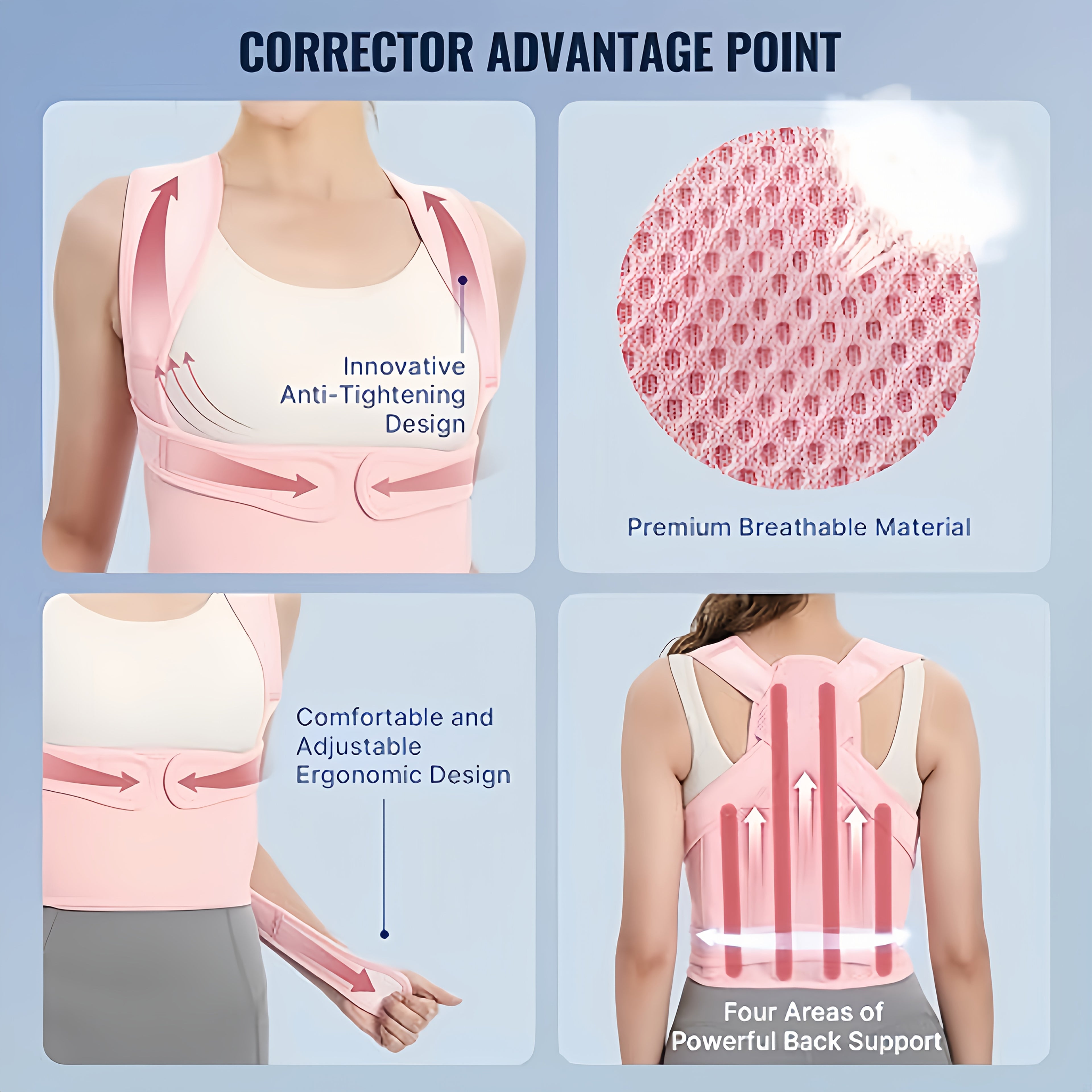 Ring Pink Back Waist Posture Support Brace for layering and statement styling