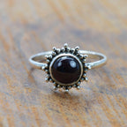 Ring Sterling Silver Gemstone Flower for layering and statement styling - product gallery image 11