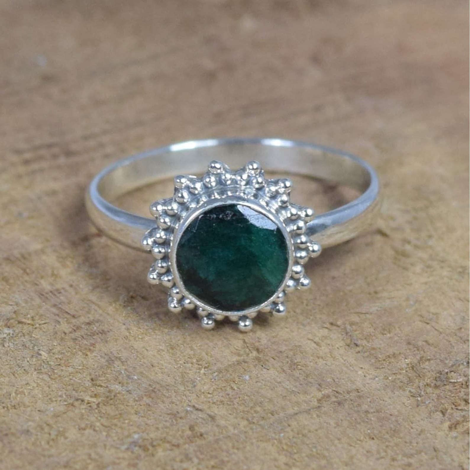 Ring Sterling Silver Gemstone Flower for layering and statement styling - product gallery image 36