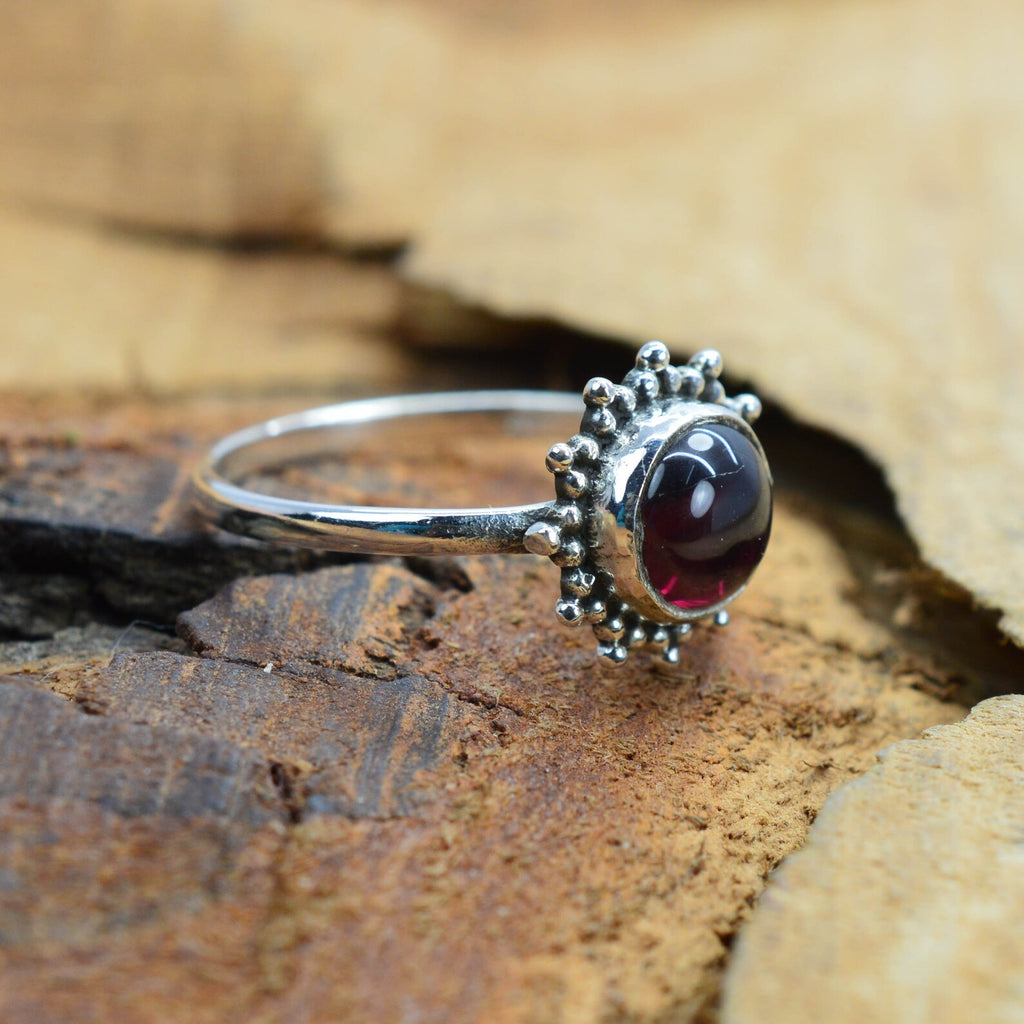 Ring Sterling Silver Gemstone Flower for layering and statement styling - product gallery image 9