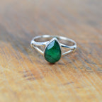 Ring Sterling Silver Teardrop Gemstone for layering and statement styling - product gallery image 2