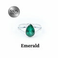 Ring Sterling Silver Teardrop Gemstone for layering and statement styling