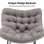 Rocking Chair with Easy Assembly, Metal, Oversized Rattan Egg Cushioned Seat Metal - product gallery image 14