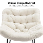 Rocking Chair with Easy Assembly, Metal, Oversized Rattan Egg Cushioned Seat Metal - product gallery image 20