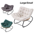 Rocking Chairs & Lounge Chair with Rattan Indoor Outdoor Reading Living Room - Cream White, Large - 100*98cm option